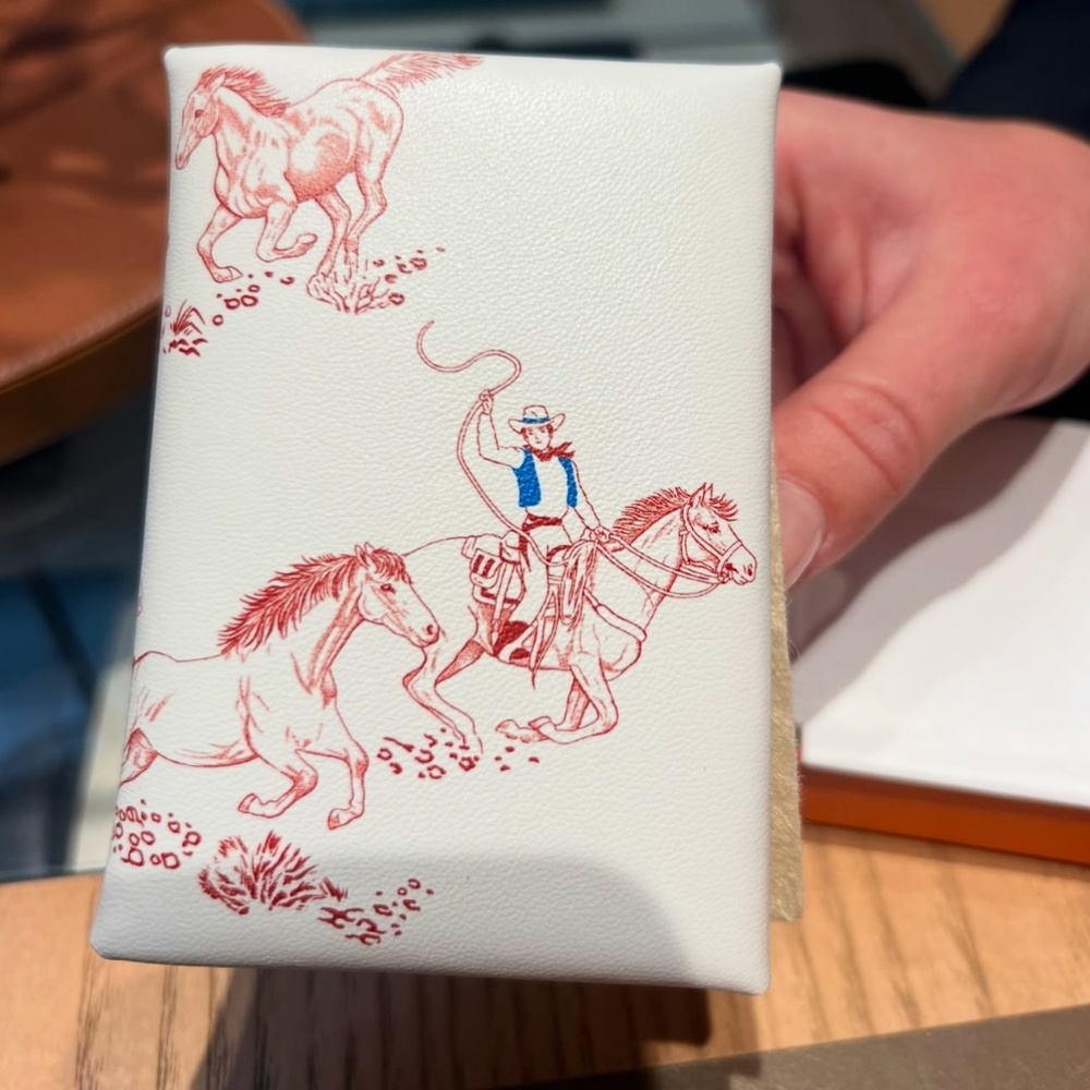 Hermes Calvi Duo Compact Card holder "Les Mustangs"